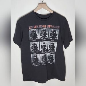 Star Wars Expressions of Darth Vader Graphic T-shirt Mens Large Distressed  Look
